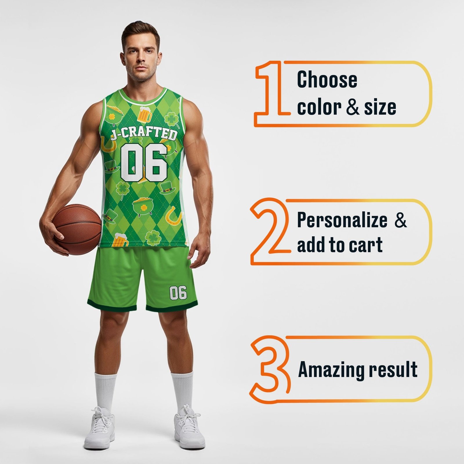 Custom St. Patrick's Day Basketball Jersey Lucky Brews - Design Your Own - Image 4