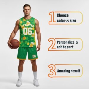 Custom St. Patrick's Day Basketball Jersey Lucky Gold - Design Your Own - Image 4
