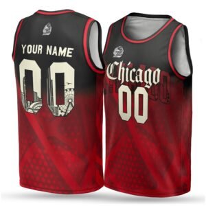 Alternative view of Custom City Basketball Jersey Chicago Design - Add Your Name and Number