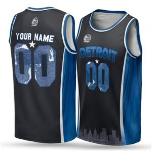 Alternative view of Custom City Basketball Jersey Detroit Design - Add Your Name and Number