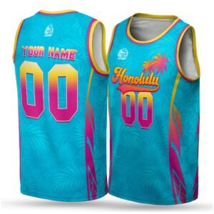 Alternative view of Custom City Basketball Jersey Honolulu Design - Add Your Name and Number