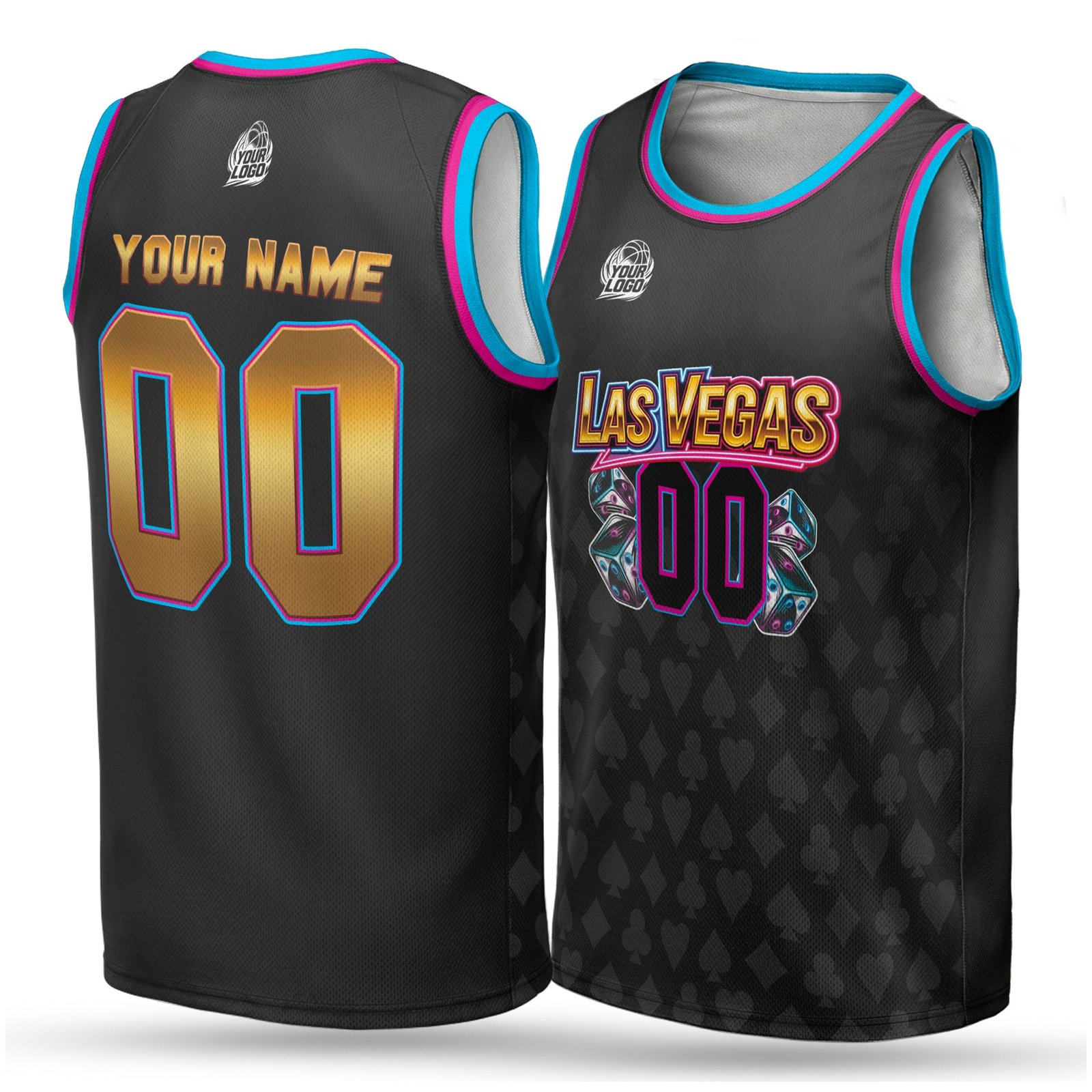 Custom City Basketball Jersey Las Vegas Design - Add Your Name and Number - Image 2