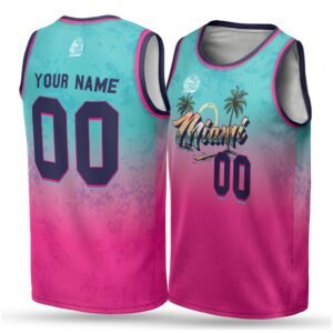 Alternative view of Custom City Basketball Jersey Miami Design - Add Your Name and Number