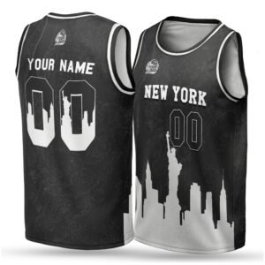 Alternative view of Custom City Basketball Jersey New York Grey Design - Add Your Name and Number