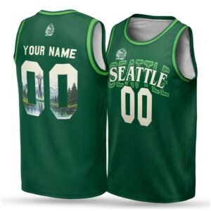 Alternative view of Custom City Basketball Jersey Seattle Design - Add Your Name and Number