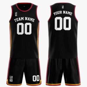 Custom Basketball Jersey Black Maroon Gold and White - Design Your Own - Image 3