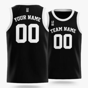 Alternative view of Custom Basketball Jersey Black and White - Design Your Own