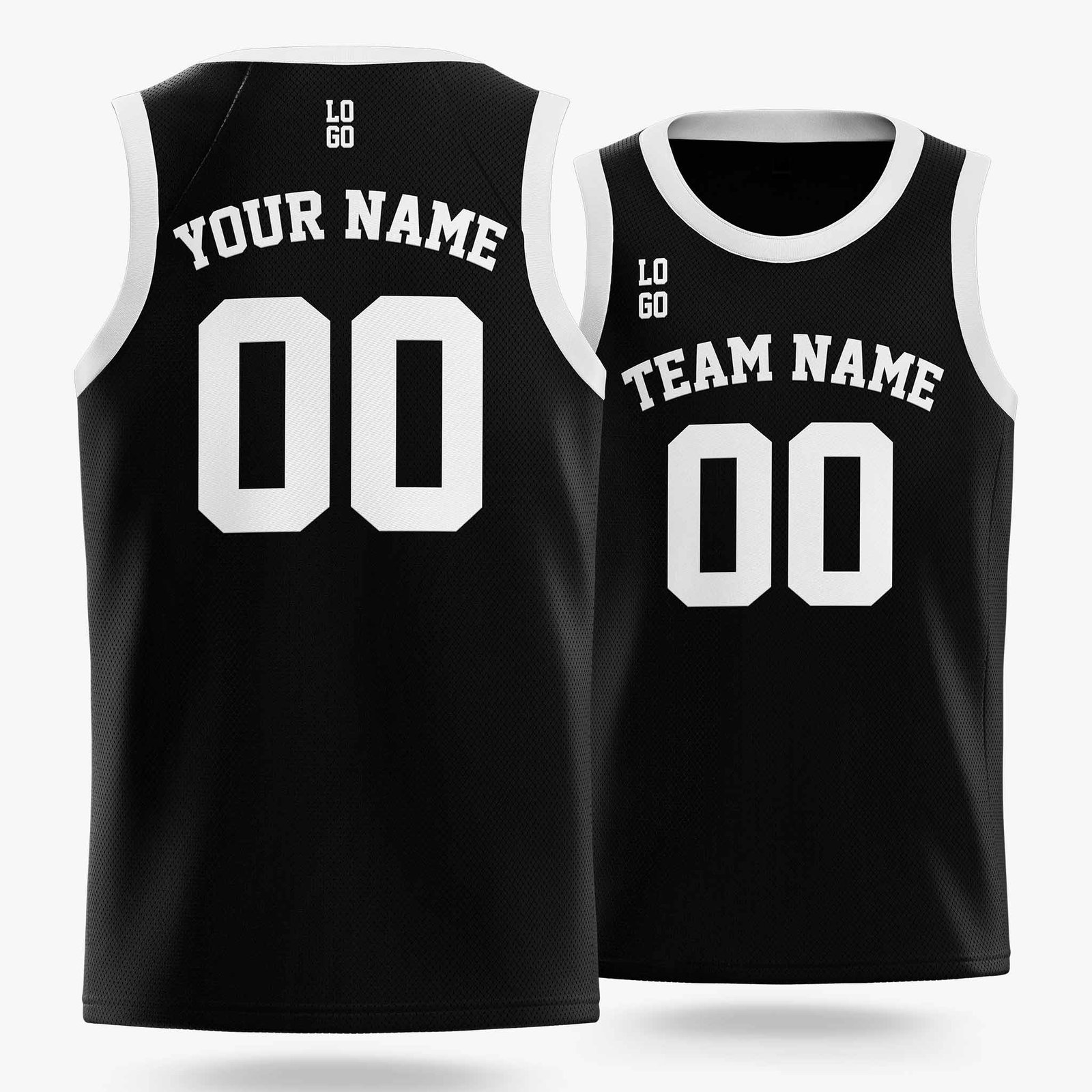 Custom Basketball Jersey Black and White - Design Your Own - Image 2