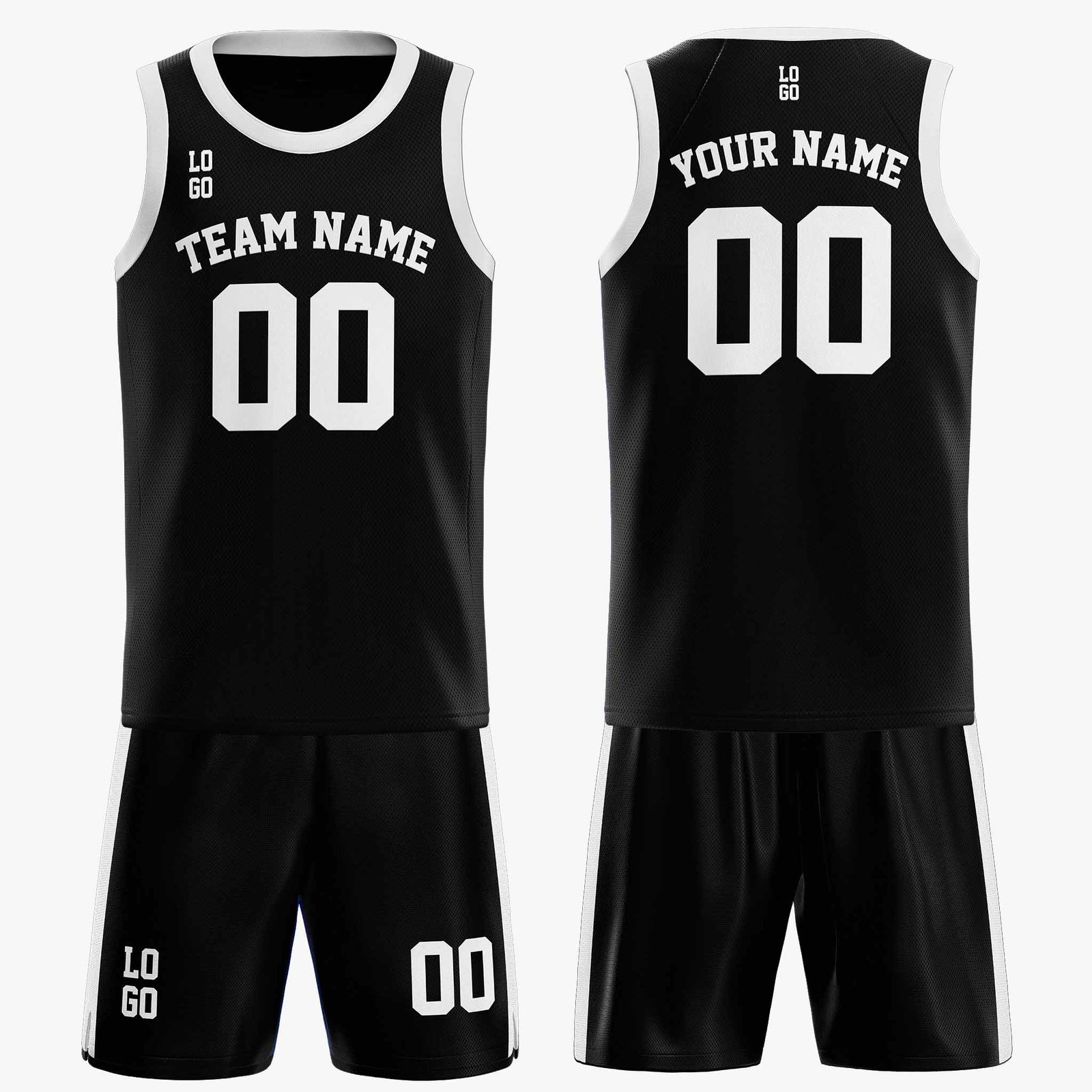 Custom Basketball Jersey Black and White - Design Your Own - Image 3