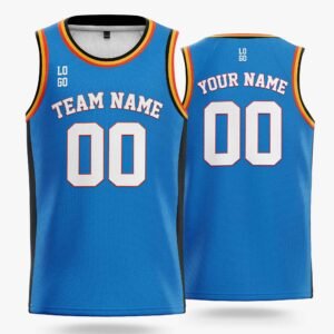 Custom Basketball Jersey Blue Black Gold and White - Design Your Own