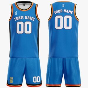 Custom Basketball Jersey Blue Black Gold and White - Design Your Own - Image 3