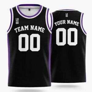 Custom Basketball Jersey Black Purple and White - Design Your Own