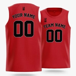 Alternative view of Custom Basketball Jersey Cardinal and Black - Design Your Own