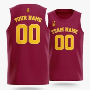 Alternative view of Custom Basketball Jersey Wine and Gold - Design Your Own