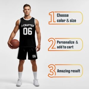 Custom Basketball Jersey Black and White - Design Your Own - Image 4