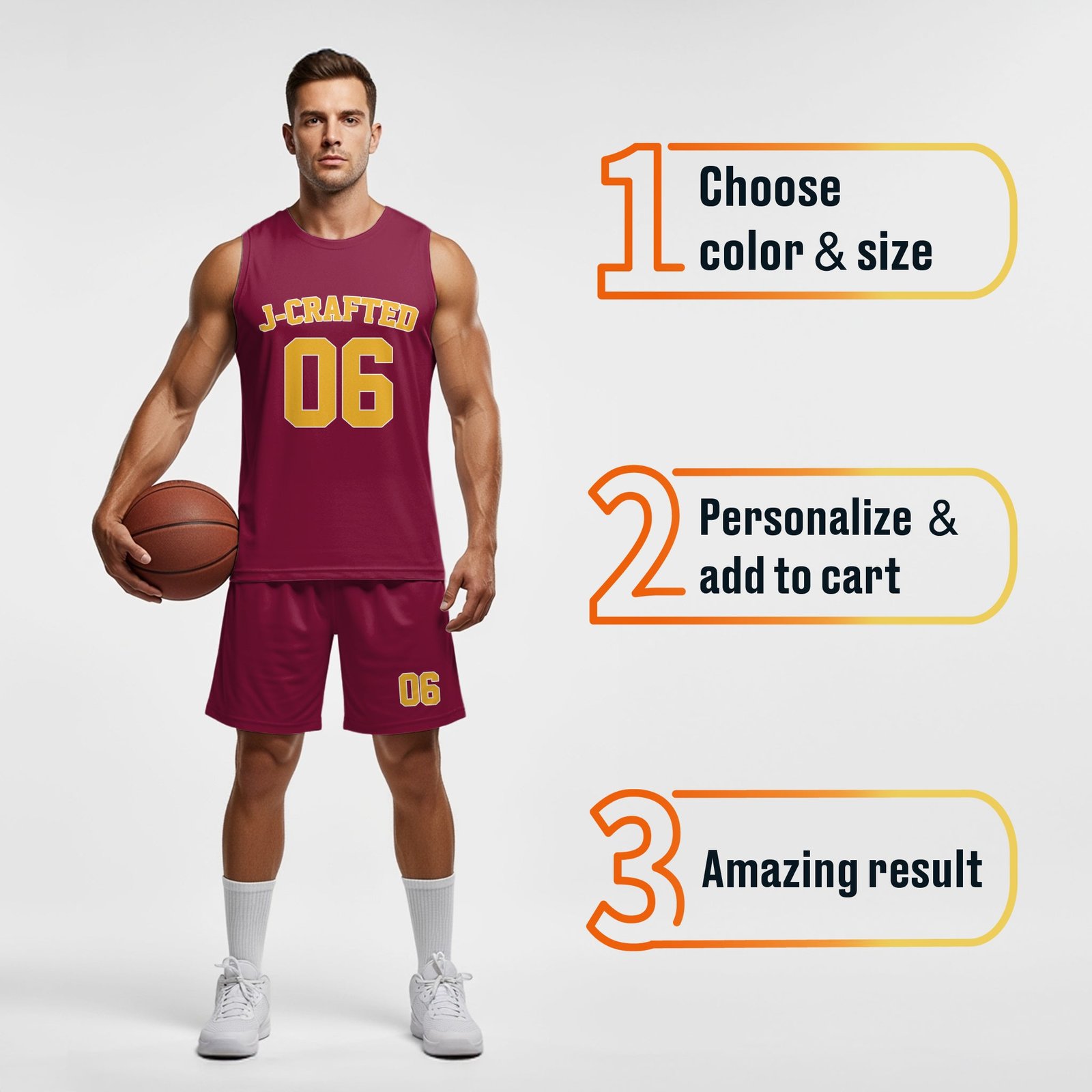 Custom Basketball Jersey Wine and Gold - Design Your Own - Image 4