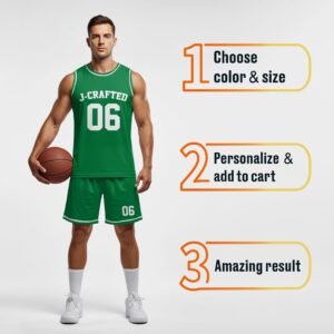 Custom Basketball Jersey Green and White - Design Your Own - Image 4