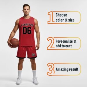 Custom Basketball Jersey Cardinal and Black - Design Your Own - Image 4