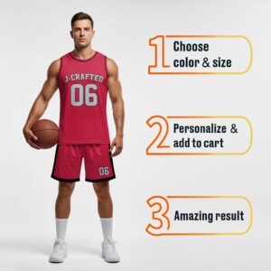 Custom Basketball Jersey Cardinal Black and Silver - Design Your Own - Image 4