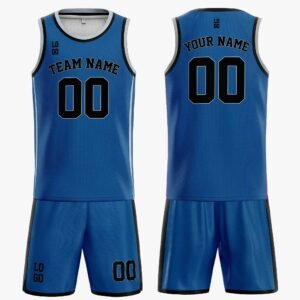 Custom Basketball Jersey Dark Blue Silver and Black - Design Your Own - Image 3