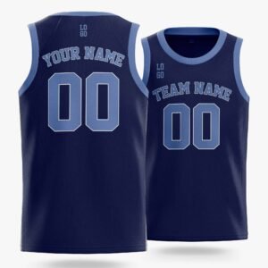 Alternative view of Custom Basketball Jersey Dark Navy and Wedgewood - Design Your Own
