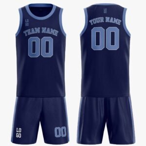 Custom Basketball Jersey Dark Navy and Wedgewood - Design Your Own - Image 3