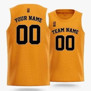 Alternative view of Custom Basketball Jersey Gold and Black - Design Your Own