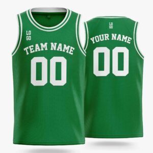 Custom Basketball Jersey Green and White - Design Your Own