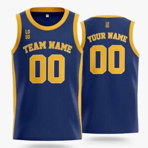 Custom Basketball Jersey Navy and Yellow - Design Your Own