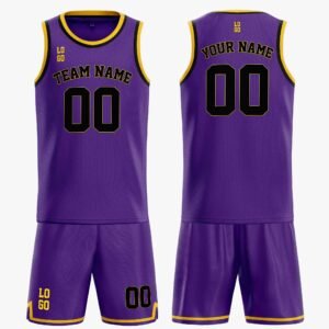 Custom Basketball Jersey Purple Yellow and Black - Design Your Own - Image 3