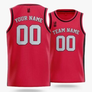 Alternative view of Custom Basketball Jersey Cardinal Black and Silver - Design Your Own