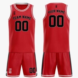 Custom Basketball Jersey Red White and Black - Design Your Own - Image 3