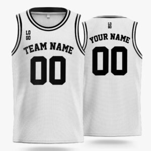 Custom Basketball Jersey White and Black - Design Your Own