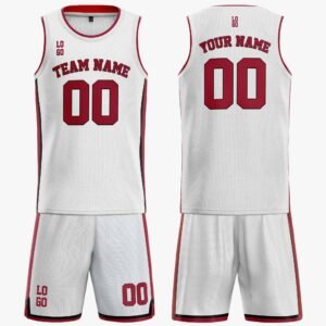 Custom Basketball Jersey White Black and Maroon - Design Your Own - Image 3