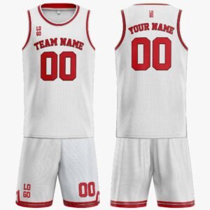 Custom Basketball Jersey White Black and Red - Design Your Own - Image 3