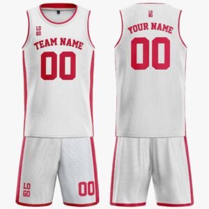 Custom Basketball Jersey White and Cardinal - Design Your Own - Image 3