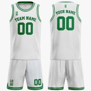 Custom Basketball Jersey White and Green - Design Your Own - Image 3