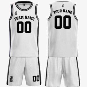 Custom Basketball Jersey White Silver and Black - Design Your Own - Image 3