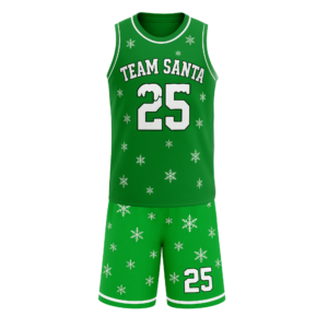 Alternative view of Custom Christmas Basketball Jersey Green Team Santa - Design Your Own