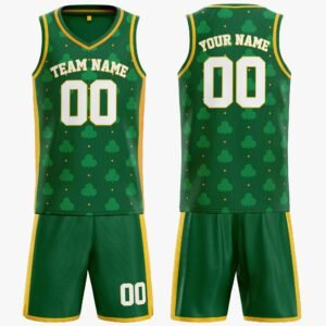 Custom St. Patrick's Day Basketball Jersey Classic Shamrock - Design Your Own - Image 3