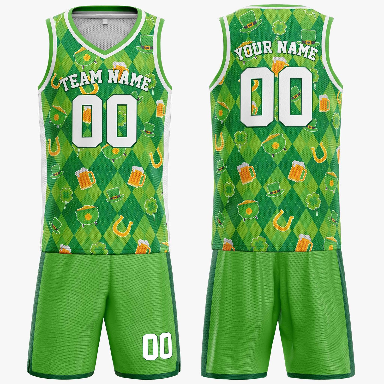 Custom St. Patrick's Day Basketball Jersey Lucky Brews - Design Your Own - Image 3