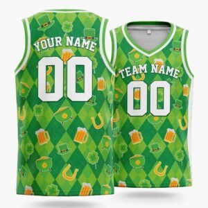 Alternative view of Custom St. Patrick's Day Basketball Jersey Lucky Brews - Design Your Own
