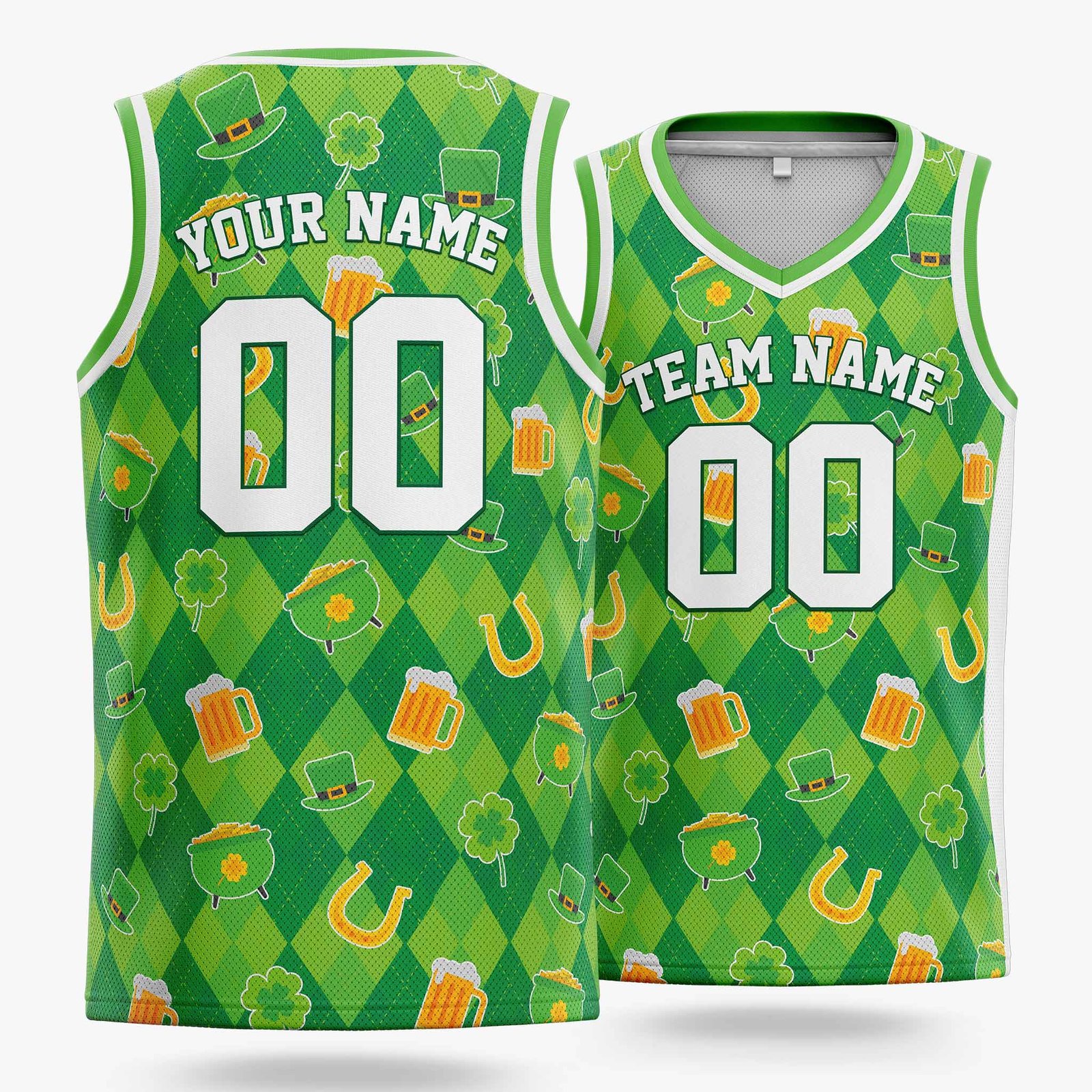 Custom St. Patrick's Day Basketball Jersey Lucky Brews - Design Your Own - Image 2