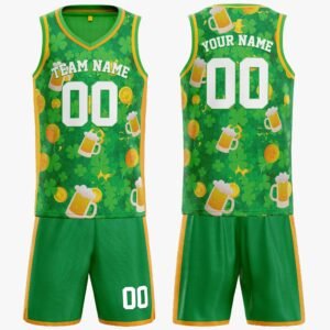 Custom St. Patrick's Day Basketball Jersey Lucky Gold - Design Your Own - Image 3